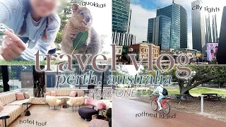 TRAVEL VLOG | Perth Holiday PART 1 | Rottnest Island, Quokkas, Hotel Tour, City | Western Australia