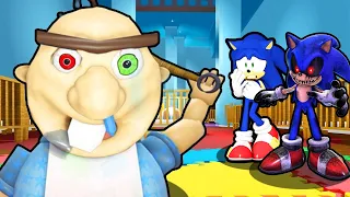 SONIC AND AMY VS BABY BOBBY'S DAYCARE (Roblox)