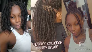 1 MONTH MICROLOC EXTENSIONS UPDATE.! & RETWIST...PUSH PLAY.! ♡