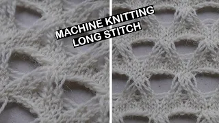 Machine knitting - Long stitch design idea. Long stitch knit pattern. Single bed knitting.