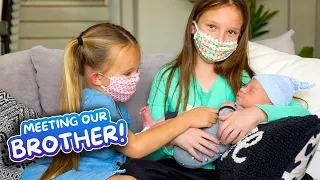 SISTERS MEET BABY BROTHER FOR FIRST TIME! (EMOTIONAL)