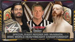 Roman Reigns Vs Sheamus Campeonato WWE - Especial Arbitro Mr. McMahon - WWE Raw 04/01/2016 (Español)