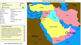 Learn the countries of the Middle East! - Geography Map Game - Sheppard Software