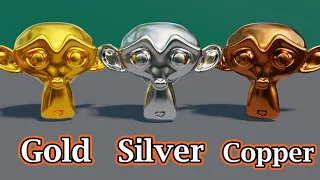 Create Gold | Silver | Copper | Bronze | Realistic Metals In Blender (All Versions) Eevee & Cycles