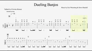 Dueling Banjos - Simple Arrangement  - Easy Guitar Tab - Playthrough & Backing Track