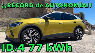 Volkswagen ID.4 77 kWh ¿Batiremos nuevo RÉCORD de AUTONOMÍA en coche eléctrico? MOTORK