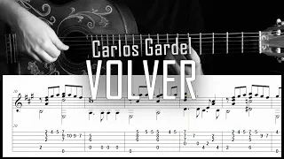 Volver (tango) - Fingerstyle guitar -  Arreglo solista con partitura y tablatura