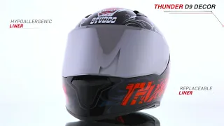 STUDDS Thunder D9 Decor Full Face Motorcycle and Two-Wheeler Helmet