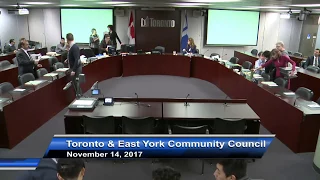 Toronto and East York Community Council - November 14, 2017 - Part 1 of 2