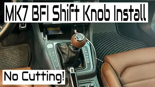 MK7 BFI Heavy Weight Shift Knob Install No Cutting