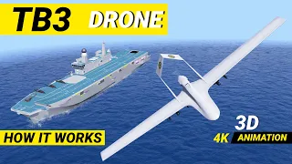 TB3 Bayraktar drone Turkey | How it works #drones #tb3 #aircraftcarrier