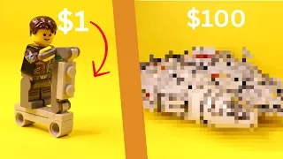 $1 VS $100 LEGO BUILDS...