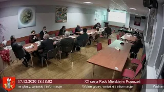 Gmina Pogorzela – XX sesja Rady Miejskiej w Pogorzeli - 17.12.2020