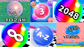 Ball Run 2048 Merge Number vs Ball Run Infinity vs Marble Run 3D & A-Z Run all levels gameplay 👌