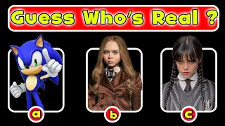 Guess The Real WEDNESDAY, Sonic,Megan,Disney CHARACTER|Wednesday Quiz|Great Quiz