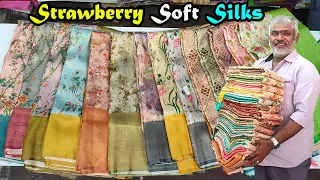 New Model Arrival Strawberry Soft Silk Sarees Collection kalamkari designs | KLMN Fashion |