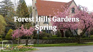 Forest Hills Gardens. Most beautiful neighborhoods in NYC. Cherry Blossoms in New York. 2023