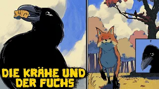 Die eitle Krähe und der schlaue Fuchs - Traue niemals einem Sycophant - Fabeln der Welt