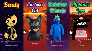 Bendy vs Cartoon Cat vs Rainbow Friends vs Alphabet Lore | Smash Color - Tiles Hop