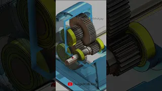 Reduction Spur Gear Box ( Ratio 1:3) #shorts #newshorts #designwithajay  |design with ajay  |