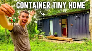 TINY SHIPPING CONTAINER HOME! 4x20 Ft Container (Full Tour)