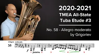 2020-2021 TMEA All State Tuba Etude #3 - No. 58 Allegro moderato by Grigoriev