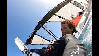 Windsurfing backloop on board view with GoPro hand mount