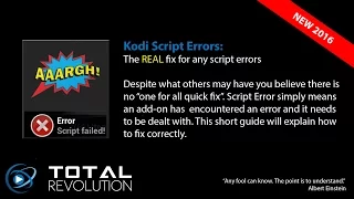 Kodi Script Errors - The REAL Fix!