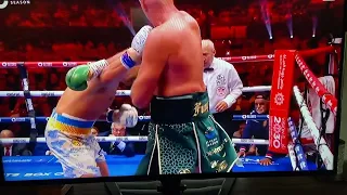 Tyson Fury vs Usyk.   Round 9 knock down.