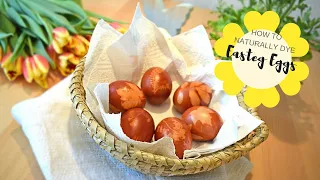 How to Dye Eggs with ONION PEELS and a STOCKING | Traditional Elder Recipe | SUPER EASY EASTER DIY!!