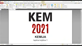 Matura 2021 - Kemija (ispitna knjižica 1)