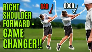 GOLF: Right Shoulder Forward = GAME CHANGER For This Golfer!!