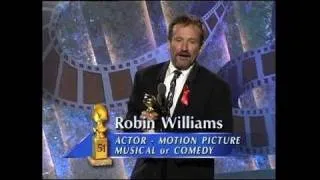 Robin Williams Wins Best Actor Motion Picture Musical or Comedy - Golden Globes 1994