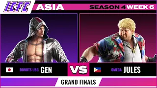 Gen (Steve) vs Jules (Bob) Grand Finals ICFC Asia Tekken 7 Season 4 Week 6