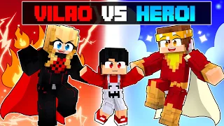 Família SUPER HERÓI vs Família SUPER VILÕES no Minecraft