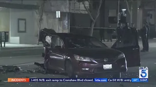 Woman killed, man critically injured in possible street-racing crash in Pomona