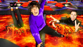 DER BODEN IST LAVA im TRAMPOLINPARK um 3 Uhr Nachts! 🤯 ESKALIERT ☠️