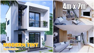 Modern Tiny House Design | 4m x 7m 2Storey (2Bedroom)