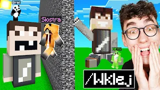 Oszukuje MŁODSZE RODZEŃSTWO w Konkursie Budowania YOUTUBERÓW w Minecraft!