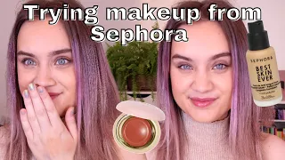 TRYING NEW SEPHORA MAKEUP, SEPHORA HAUL HONEST REVIEW RARE, SEPHORA, TARTE AND MORE