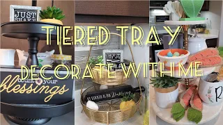 🌼🌻2021 SPRING TIERED TRAY DECOR IDEAS[ STYLE & DECORATE TIERED TRAY|TIPS & TRICKS[DECORATE WITH ME!