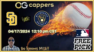 Padres vs Brewers MLB Sports Picks & Predictions 4/17/24 Bo Dunn #ogcappers #baseball