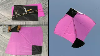 Big kite making at home with flying tutorial - 3 tawa kite making - Big kite flying - Kitewrestle