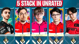 SEN TenZ, SEN Zekken, SEN Johnqt, Kanpeki & Dani 5 Stack In Unrated Game | VALORANT