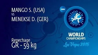 Repechage GR - 59 kg: S. MANGO (USA) df. D. MENEKSE (GER), 4-4