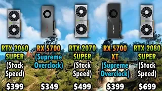 RTX 2060 SUPER vs RX 5700 OC vs RTX 2070 SUPER vs RX 5700 XT OC vs RTX 2080 SUPER | Tested 10 Games