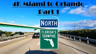 4K Florida’s Turnpike North. Miami to Orlando. Part 1