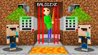 BEBE NOOB ENCERRÓ A BALDI.EXE EN LA PRISIÓN NOOB | CÁRCEL BEBE NOOB MINECRAFT TROLL