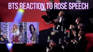 BTS reaction to BLACKPINK Rosé speech at Gaon Chart Award 2017