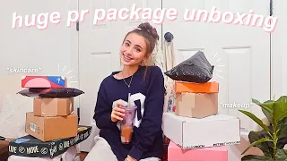 huge pr package unboxing *makeup, skincare, clothes, + more*